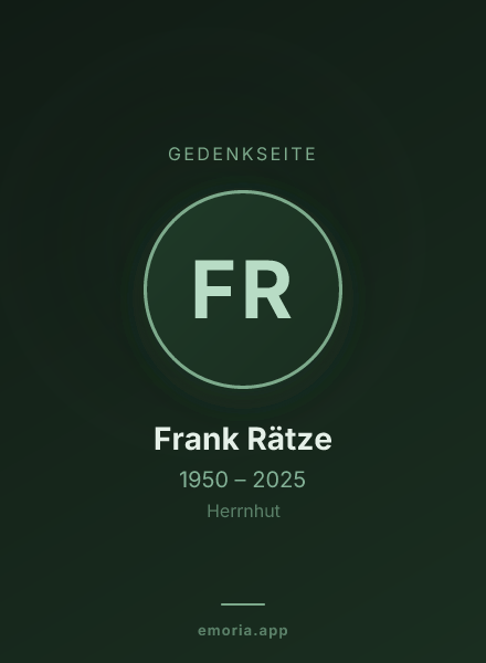 Gedenkportrait von Frank Rätze