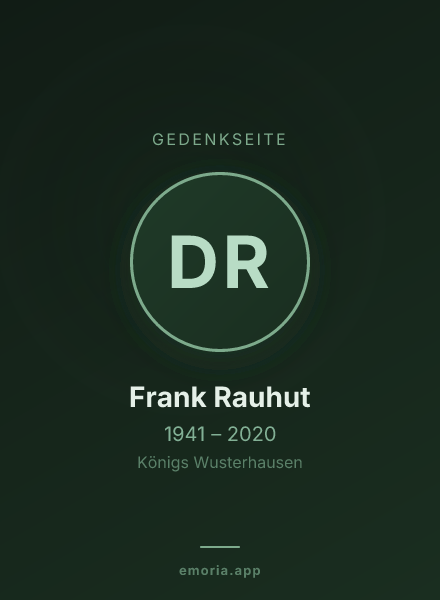 Gedenkportrait von Dr. med. Frank Rauhut