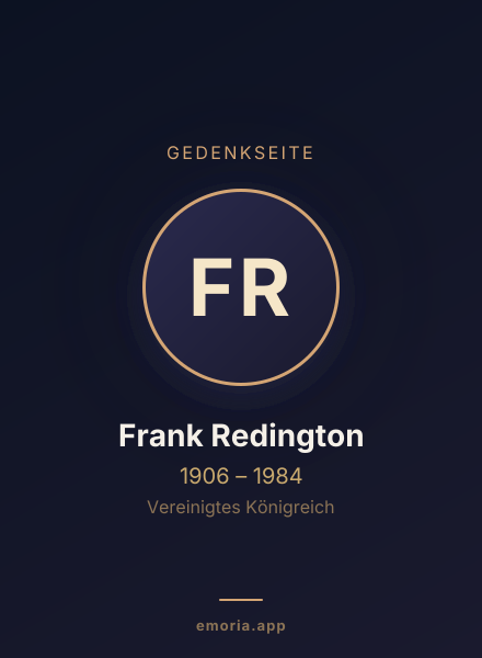 Gedenkportrait von Frank Redington