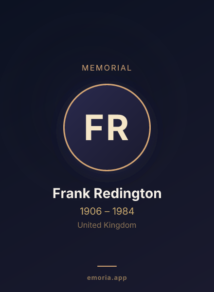 Memorial portrait of Frank Redington