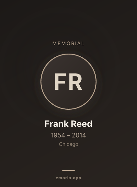 Memorial portrait of Frank Reed