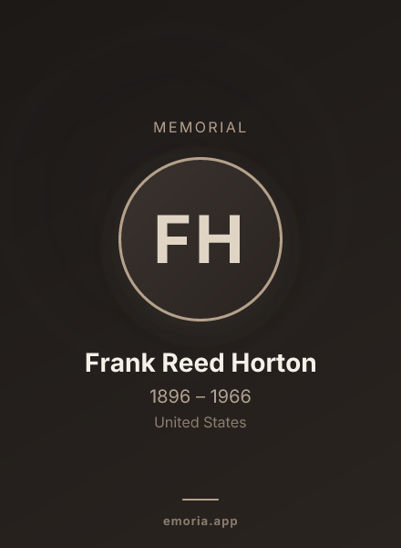 Memorial portrait of Frank Reed Horton
