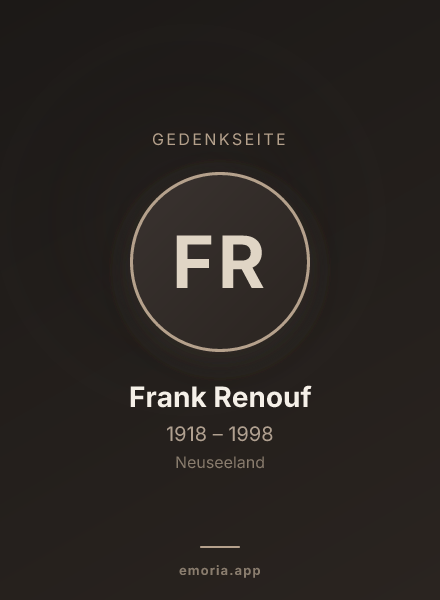 Gedenkportrait von Frank Renouf