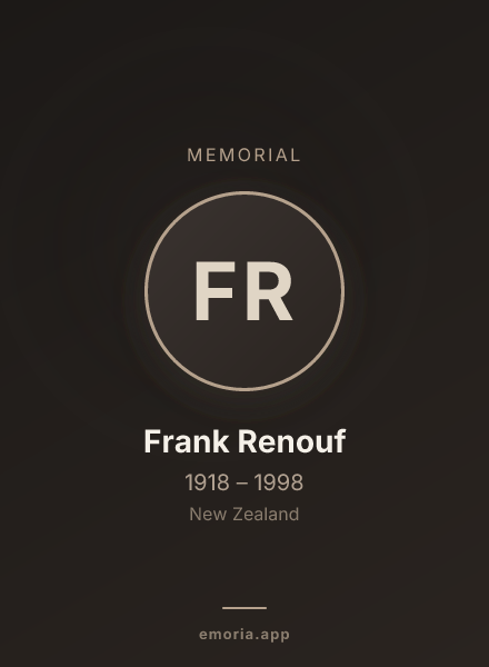 Memorial portrait of Frank Renouf