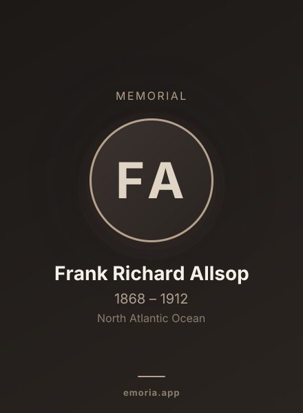 Memorial portrait of Frank Richard Allsop