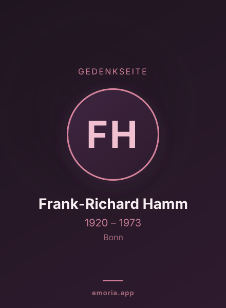 Gedenkportrait von Frank-Richard Hamm
