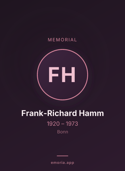 Memorial portrait of Frank-Richard Hamm