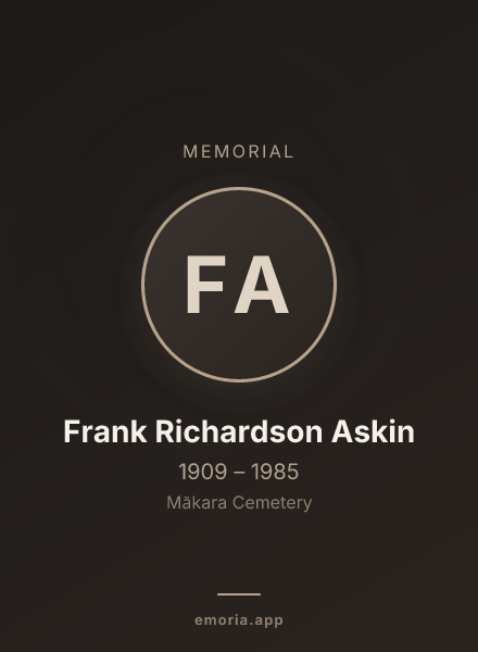 Memorial portrait of Frank Richardson Askin