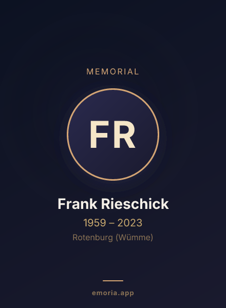 Memorial portrait of Frank Rieschick