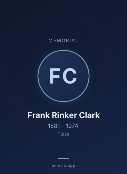 Memorial portrait of Frank Rinker Clark