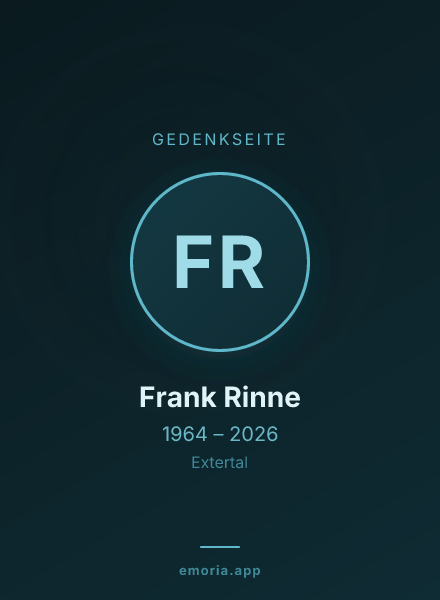 Gedenkportrait von Frank Rinne