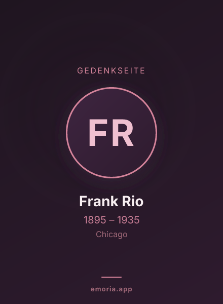 Gedenkportrait von Frank Rio