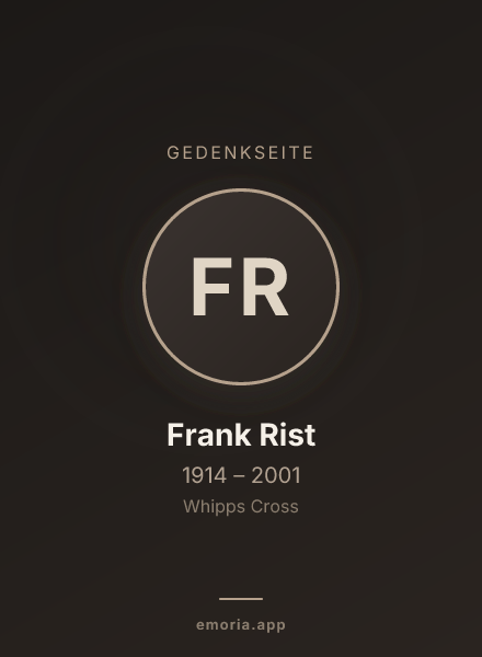 Gedenkportrait von Frank Rist