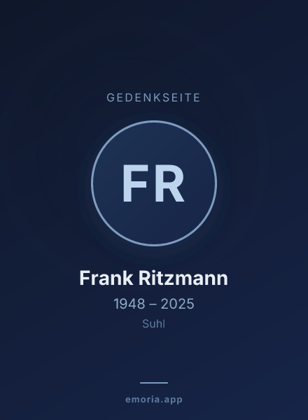 Gedenkportrait von Frank Ritzmann