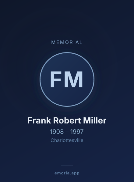 Memorial portrait of Frank Robert Miller