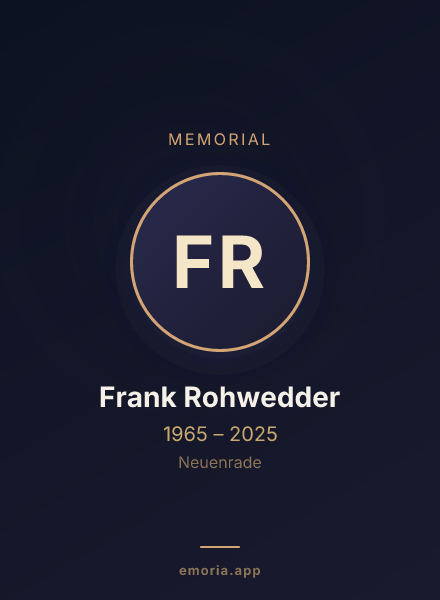 Memorial portrait of Frank Rohwedder