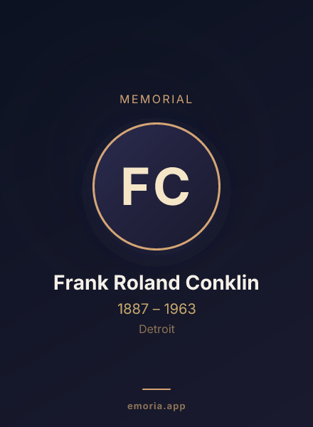 Memorial portrait of Frank Roland Conklin