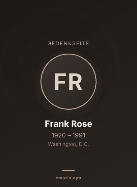 Gedenkportrait von Frank Rose