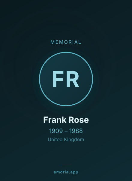 Memorial portrait of Frank Rose