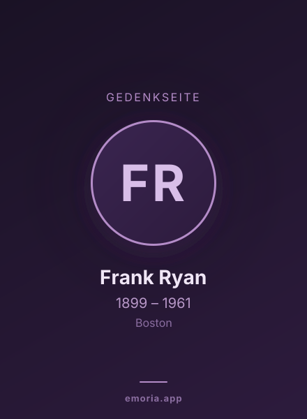 Gedenkportrait von Frank Ryan