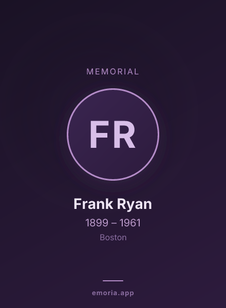 Memorial portrait of Frank Ryan