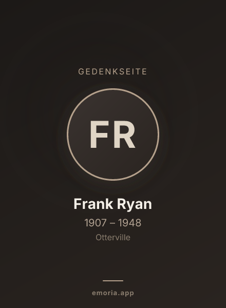Gedenkportrait von Frank Ryan
