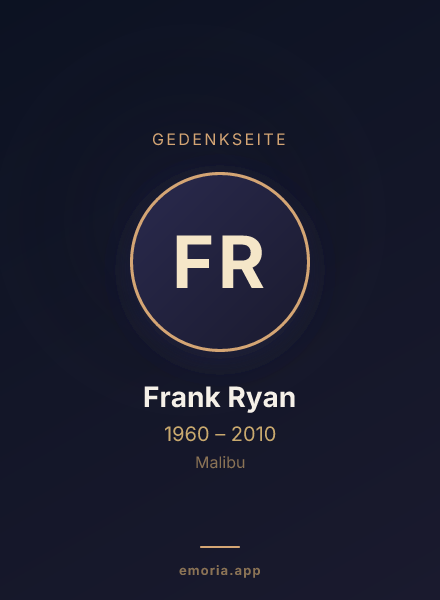 Gedenkportrait von Frank Ryan