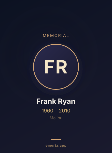 Memorial portrait of Frank Ryan