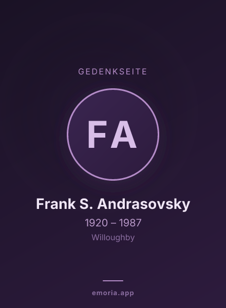 Gedenkportrait von Frank S. Andrasovsky
