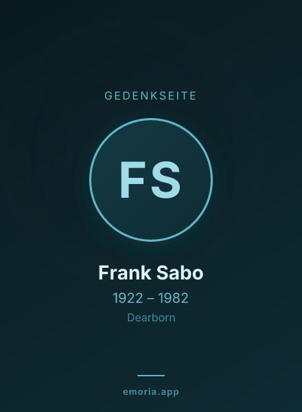 Gedenkportrait von Frank Sabo