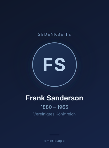 Gedenkportrait von Frank Sanderson