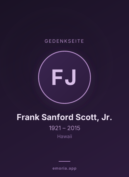 Gedenkportrait von Frank Sanford Scott, Jr.