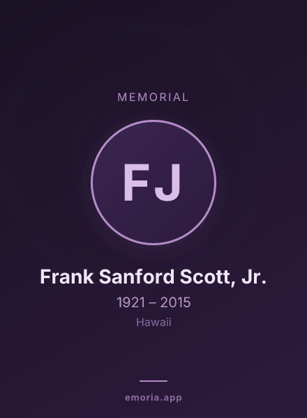Memorial portrait of Frank Sanford Scott, Jr.