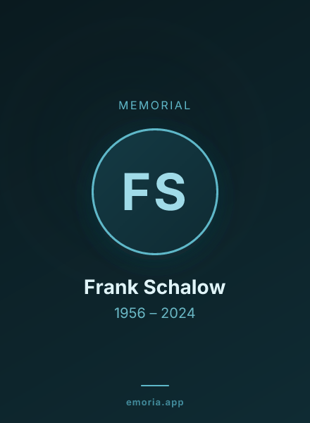 Memorial portrait of Frank Schalow