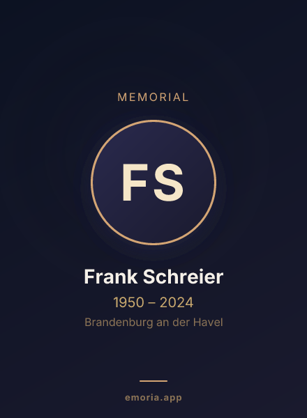 Memorial portrait of Frank Schreier