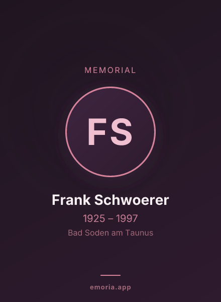 Memorial portrait of Frank Schwoerer
