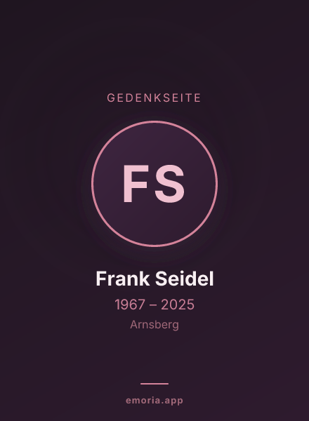 Gedenkportrait von Frank Seidel