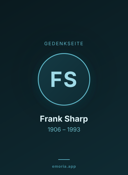 Gedenkportrait von Frank Sharp