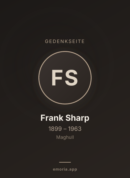 Gedenkportrait von Frank Sharp