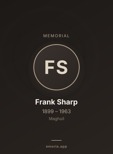 Memorial portrait of Frank Sharp