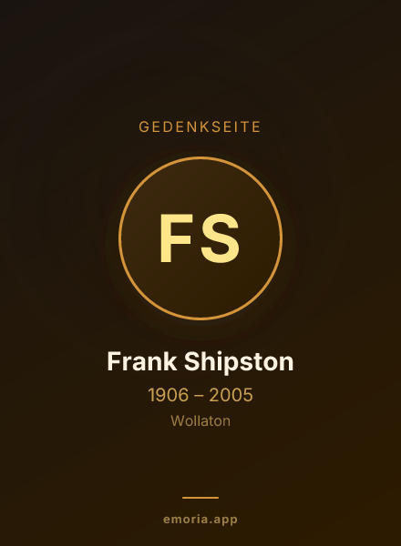 Gedenkportrait von Frank Shipston