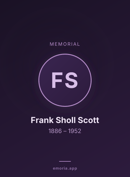 Memorial portrait of Frank Sholl Scott