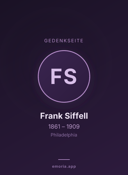 Gedenkportrait von Frank Siffell