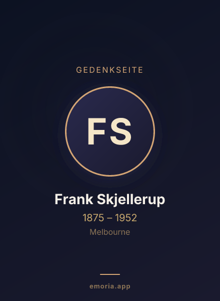 Gedenkportrait von Frank Skjellerup