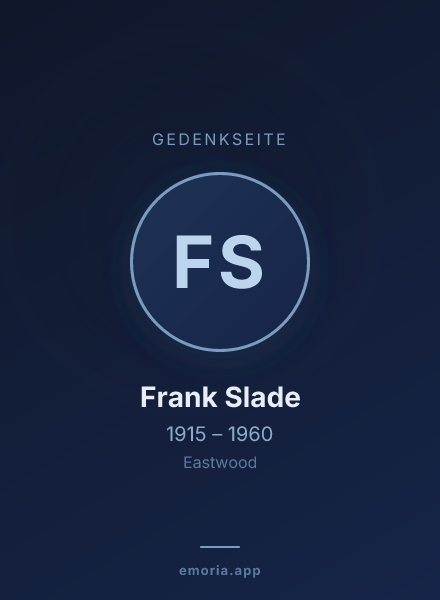 Gedenkportrait von Frank Slade
