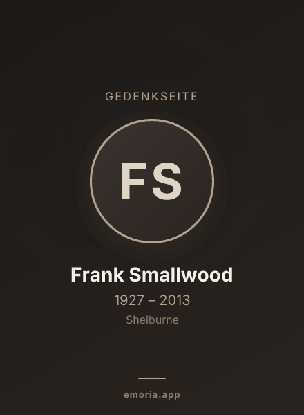 Gedenkportrait von Frank Smallwood