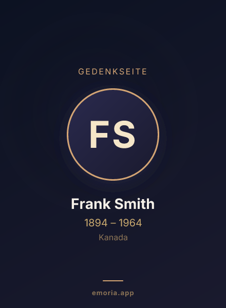 Gedenkportrait von Frank Smith
