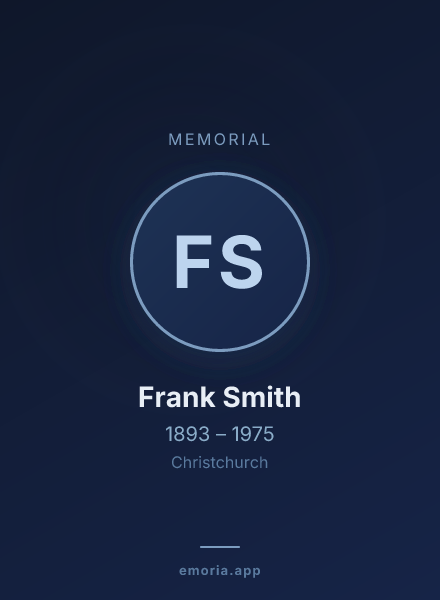 Memorial portrait of Frank Smith