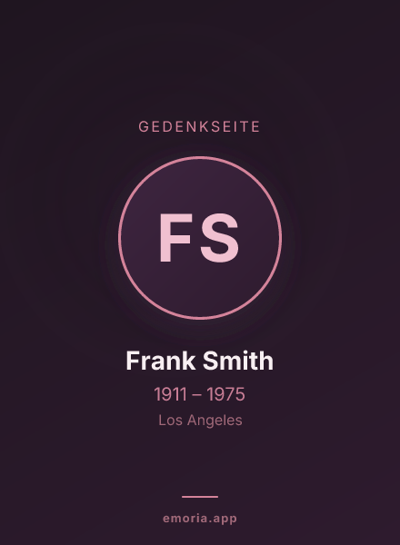 Gedenkportrait von Frank Smith