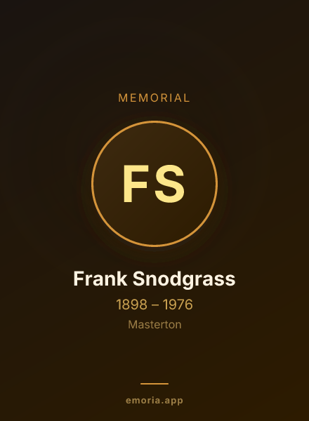 Memorial portrait of Frank Snodgrass
